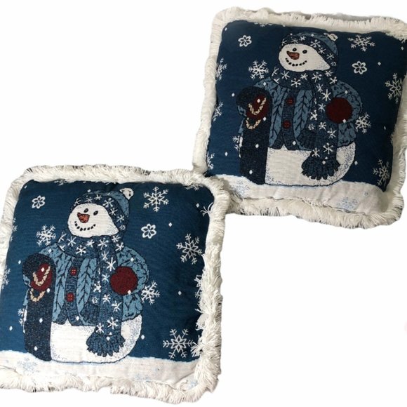 Snowman Throw Pillows Holiday Couch Pillows Large - Picture 1 of 5
